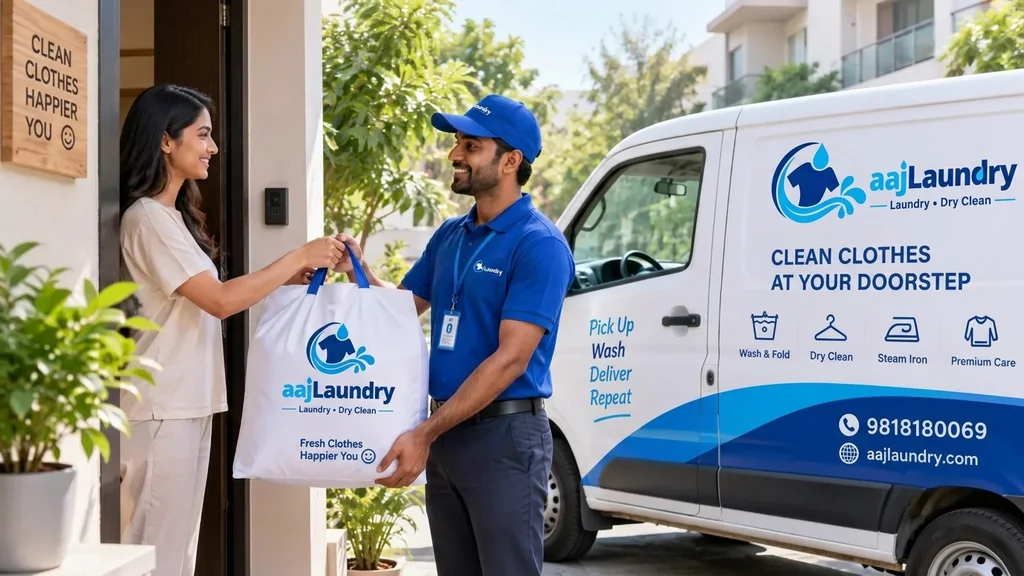 Aaj Laundry Doorstep Pickup & Delivery Van